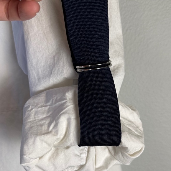 Calvin Klein Button Front White Shirt with Logo Stripes and adjustable sleeves - Picture 12 of 13